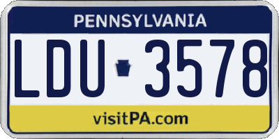 PA license plate LDU3578