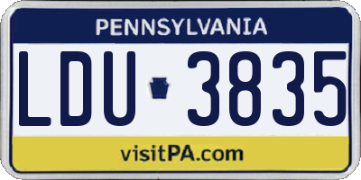 PA license plate LDU3835