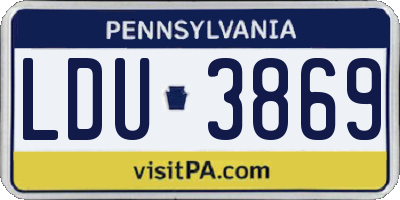 PA license plate LDU3869