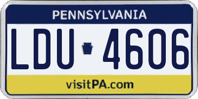PA license plate LDU4606