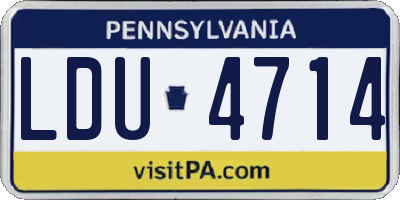 PA license plate LDU4714