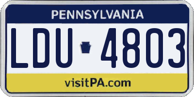 PA license plate LDU4803