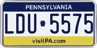 PA license plate LDU5575