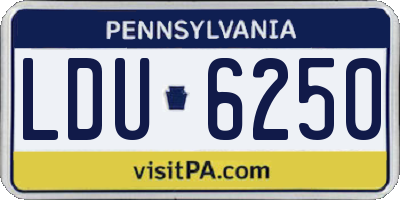PA license plate LDU6250