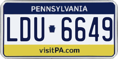PA license plate LDU6649