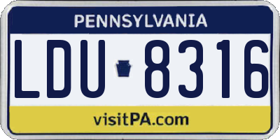 PA license plate LDU8316