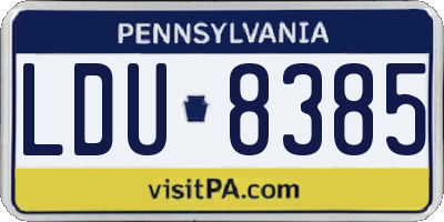 PA license plate LDU8385