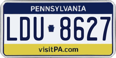 PA license plate LDU8627