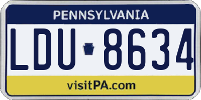 PA license plate LDU8634