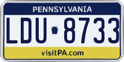 PA license plate LDU8733