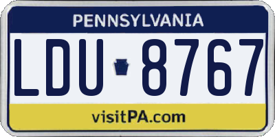 PA license plate LDU8767