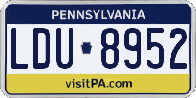 PA license plate LDU8952