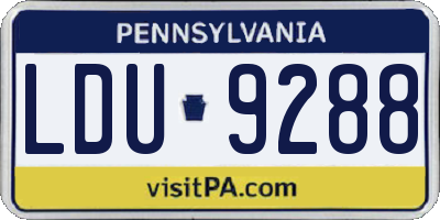 PA license plate LDU9288