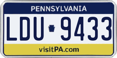 PA license plate LDU9433