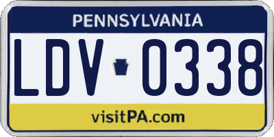 PA license plate LDV0338