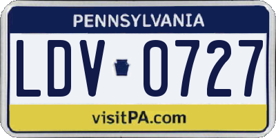 PA license plate LDV0727