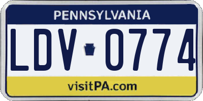 PA license plate LDV0774