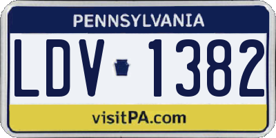 PA license plate LDV1382