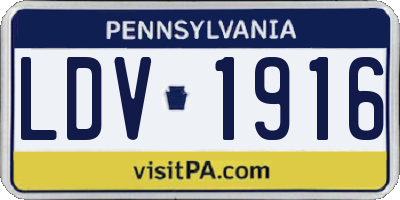 PA license plate LDV1916