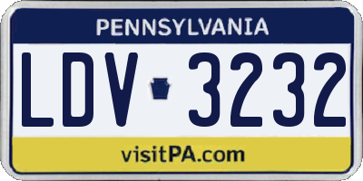 PA license plate LDV3232