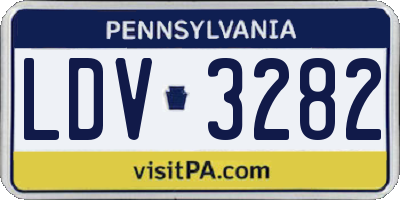 PA license plate LDV3282