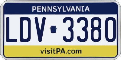PA license plate LDV3380