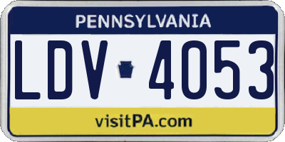 PA license plate LDV4053