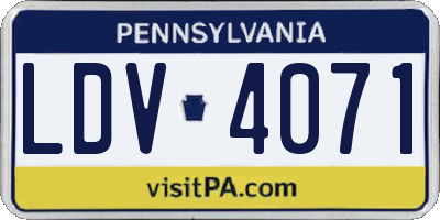 PA license plate LDV4071