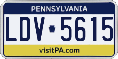 PA license plate LDV5615