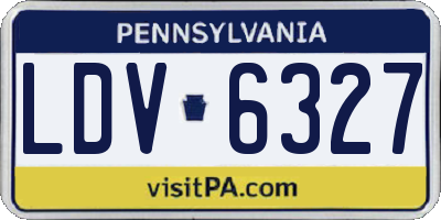 PA license plate LDV6327