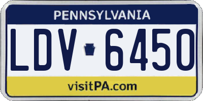 PA license plate LDV6450