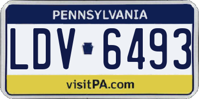 PA license plate LDV6493