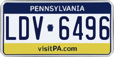 PA license plate LDV6496