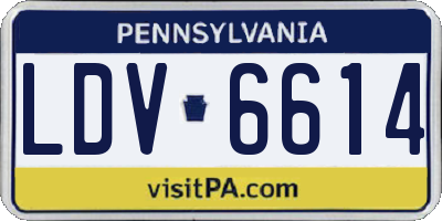 PA license plate LDV6614