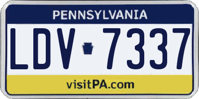 PA license plate LDV7337