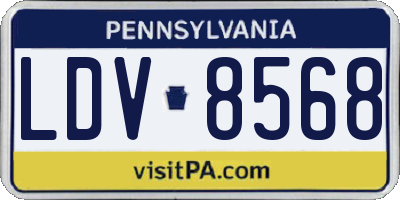 PA license plate LDV8568