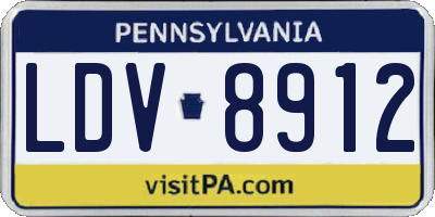 PA license plate LDV8912