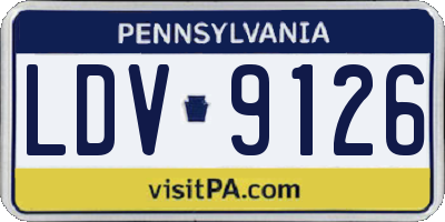 PA license plate LDV9126