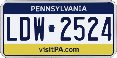 PA license plate LDW2524