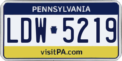 PA license plate LDW5219