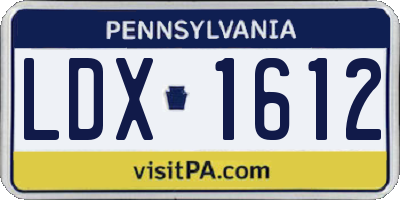 PA license plate LDX1612