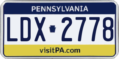 PA license plate LDX2778