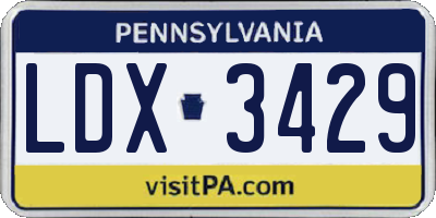 PA license plate LDX3429