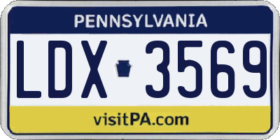 PA license plate LDX3569