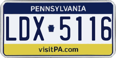 PA license plate LDX5116