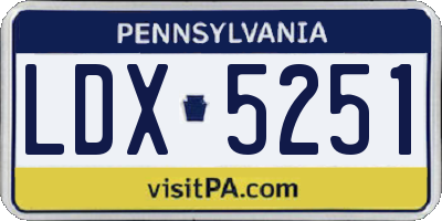PA license plate LDX5251