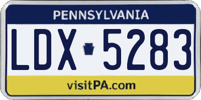 PA license plate LDX5283