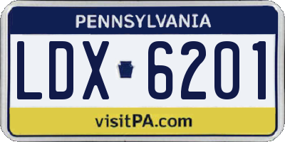 PA license plate LDX6201