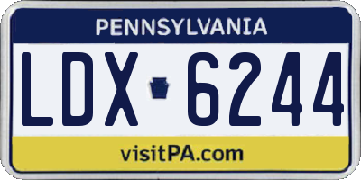 PA license plate LDX6244