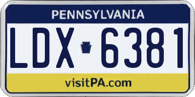 PA license plate LDX6381